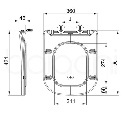 Urea-Formaldehyde (UF) Slim Soft Square Toilet Seat