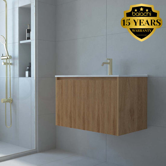 Baiachi Clermont 750 Fluted Timber Bathroom Vanity Wall Hung Cabinet