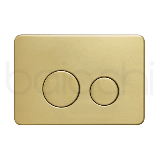 Baiachi R&T Stainless Steel Round Soft Square In-Wall Toilet Dual Flushing Buttons Brushed Gold