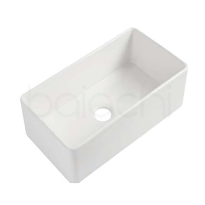 Baiachi 835X460X255mm Butler Farmhouse Fireclay Kitchen Laundry Sink Gun Metal Waste