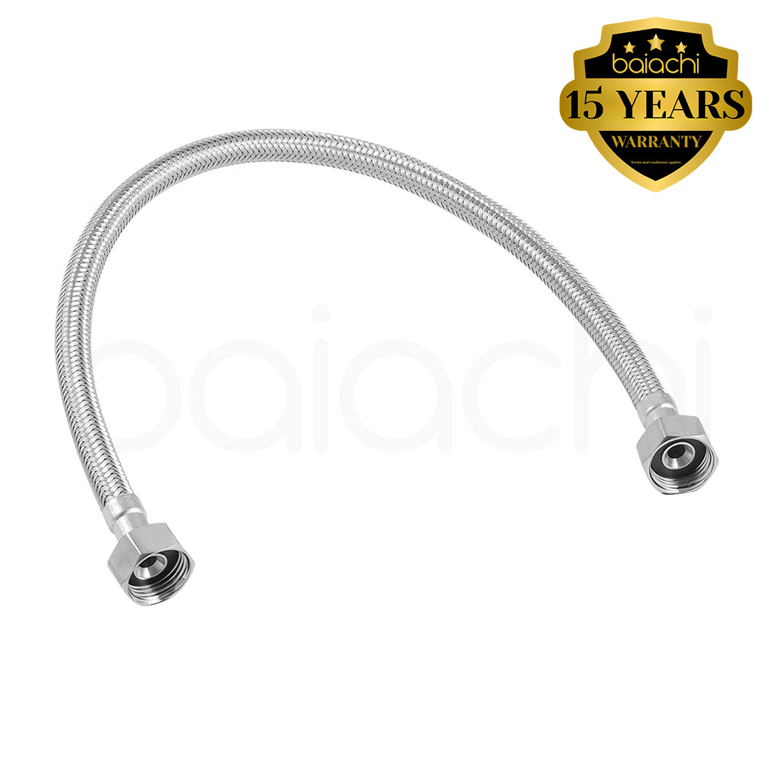 Baiachi 450mm Braided Flexible Hose Brushed Nickel