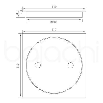 Baiachi Bathroom 100mm Clear Out Floor Waste Antique Brass