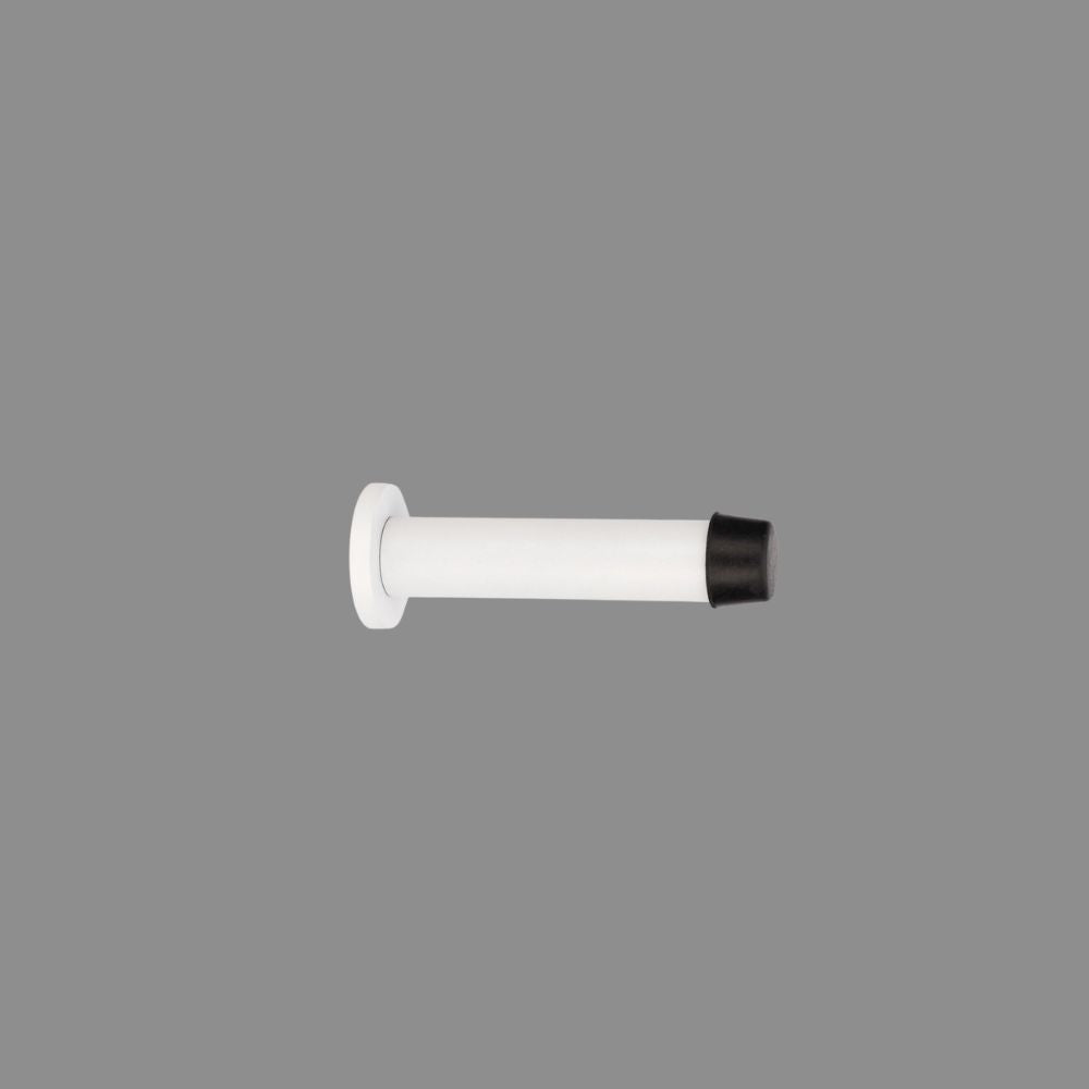 Zanda Solid Brass Door Stop Skirting Mount 85mm Matte White