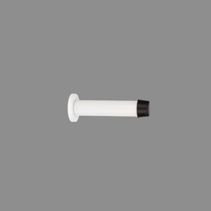 Zanda Solid Brass Door Stop Skirting Mount 85mm Matte White