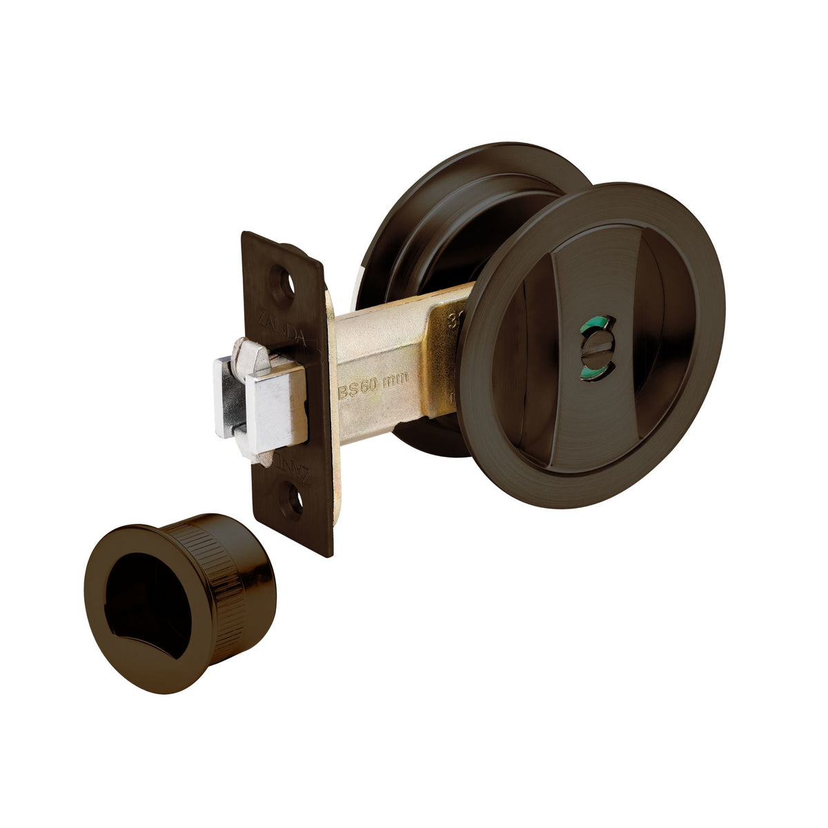 Zanda Round Cavity Sliding Privacy Set Ember Bronze