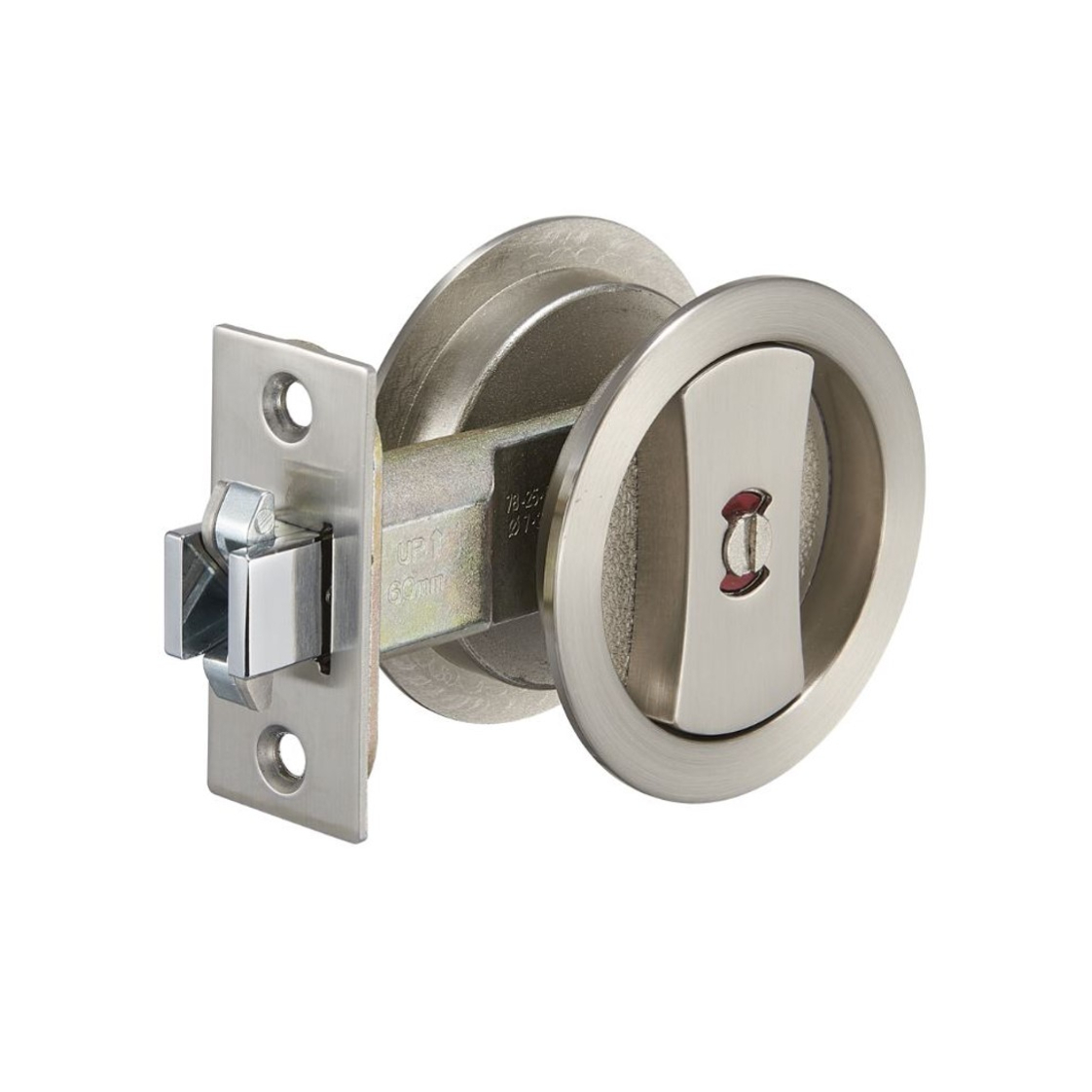 Zanda Round Cavity Sliding Privacy Set Brushed Nickel