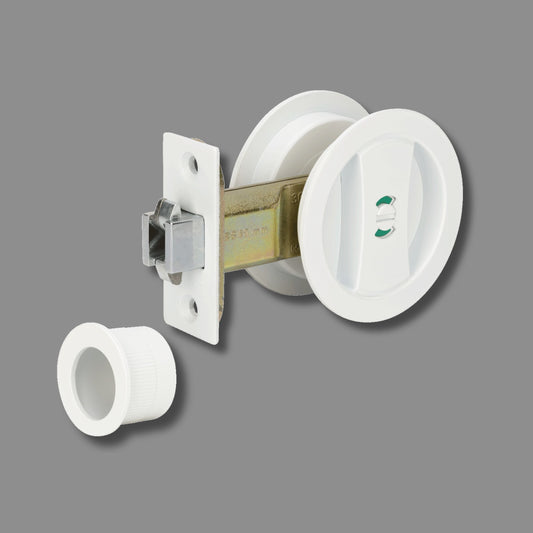 Zanda Round Cavity Sliding Privacy Set Matte White