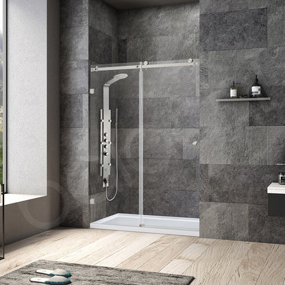 Frameless Wall to Wall Adjustable Sliding Shower Screen 1500x2000mm PVD Brushed Nickel