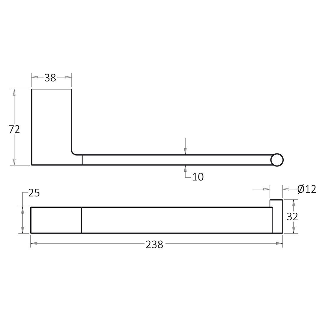 Ceram Towel Bar Chrome