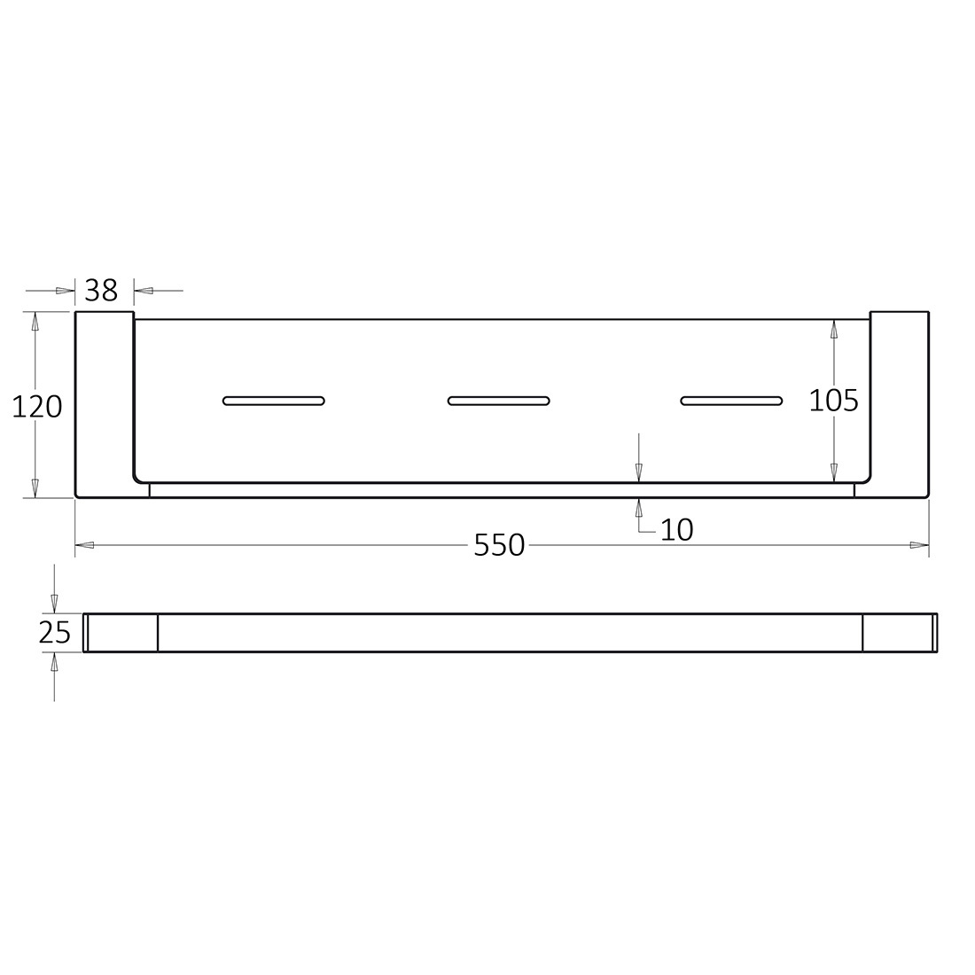 Ceram Metal Shelf Chrome