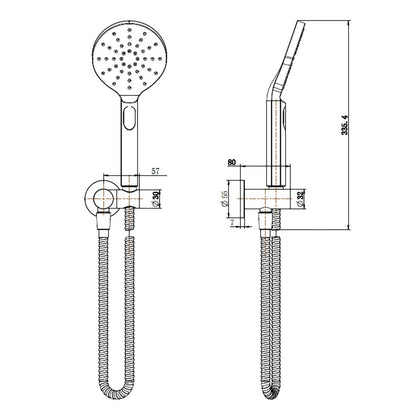 Cora Round Hand Shower On Wall Outlet Bracket Brushed Copper