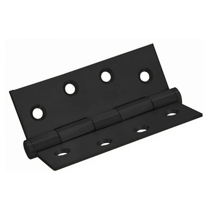 Matte Black Butt Hinge x 2 Loose Pin 100 x 75 x 2.5mm (PAIR)