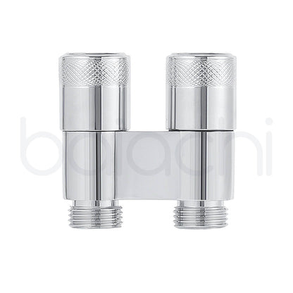 Baiachi Shattaf Twin Mini Cistern Stop Stainless Steel Quarter Turn with Backflow Valve Chrome