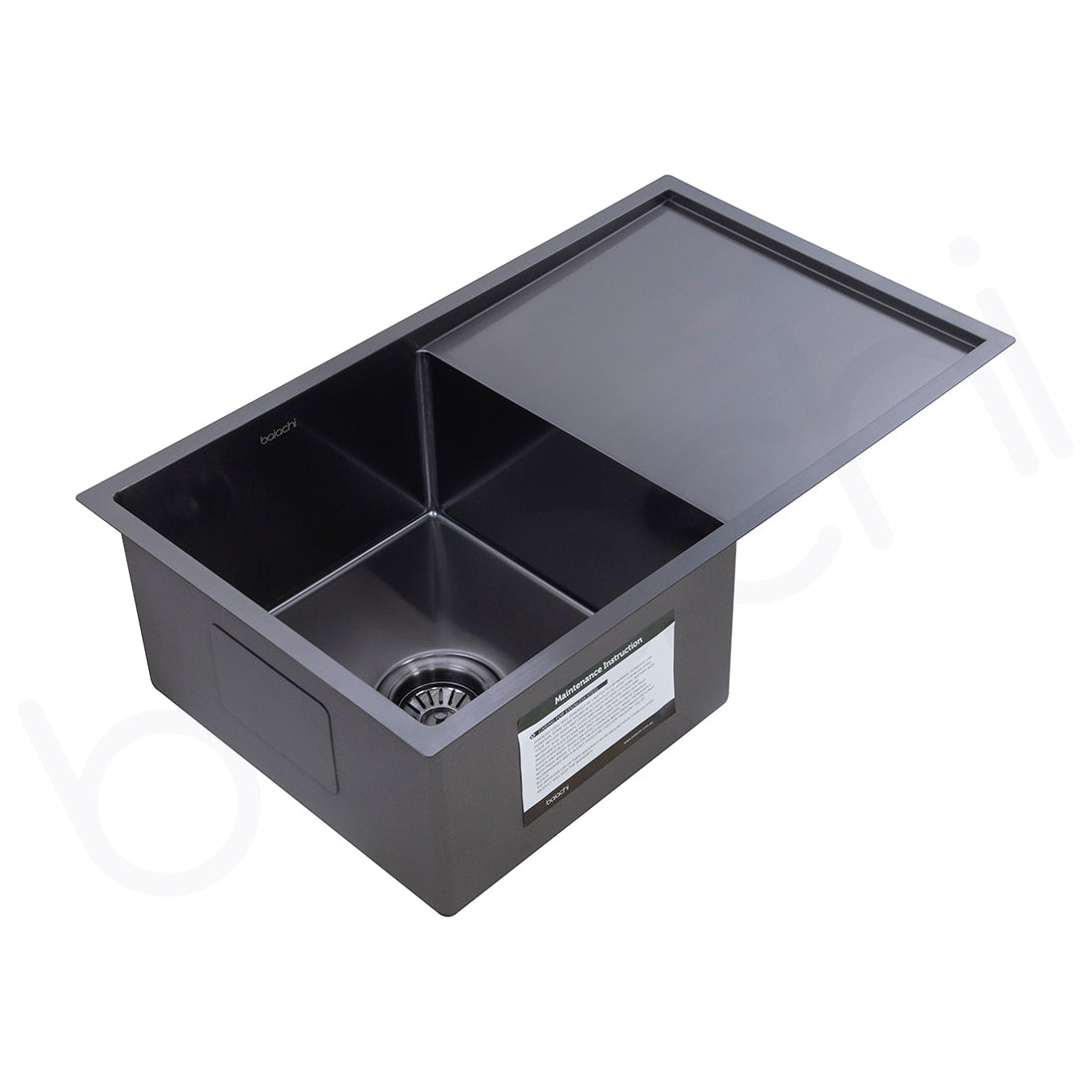 Baiachi 750x450 Handmade Kitchen Stainless Steel Sink Single Bowl Drainer Top Undermount Gun Metal