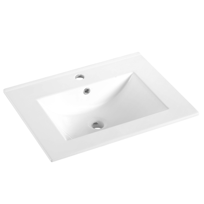 Bathroom Vanity White Ceramic Thin Edge Basin - 60E