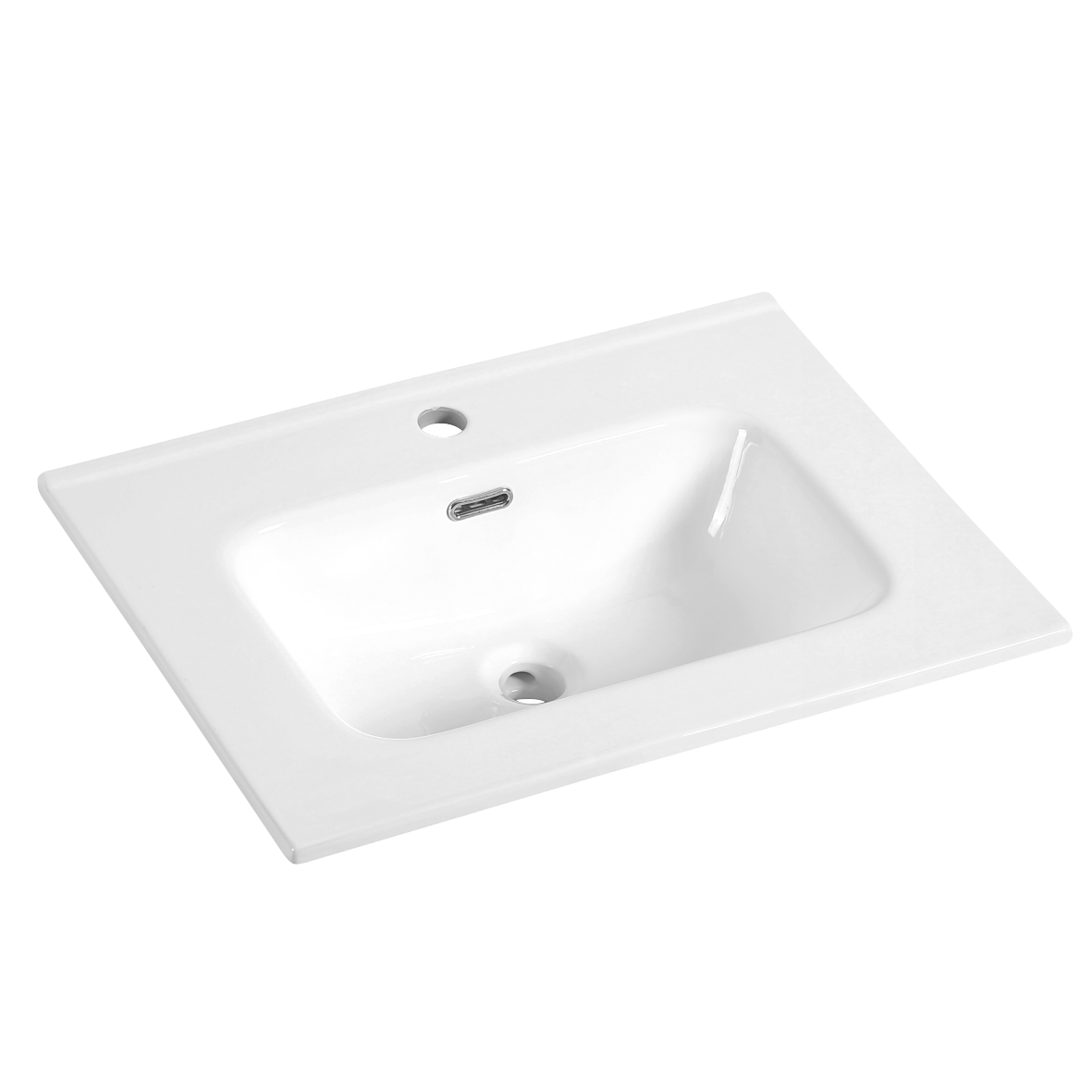 610X465X170mm Bathroom Vanity Cabinet Ceramic Wash Basin Sink Top White 60Q
