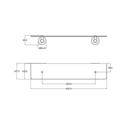 Ikon Clasico Glass Shelf Chrome
