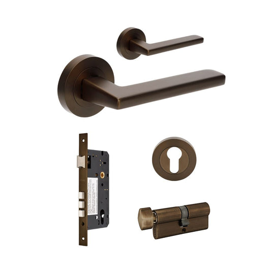 Zanda Vector Mortice Entrance Set Ember Bronze