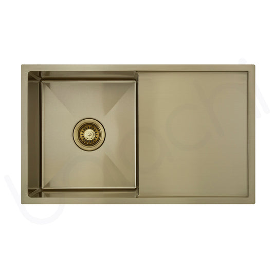 740X440mm Handmade Laundry Kitchen Sink Top/Under Mount Brushed Gold