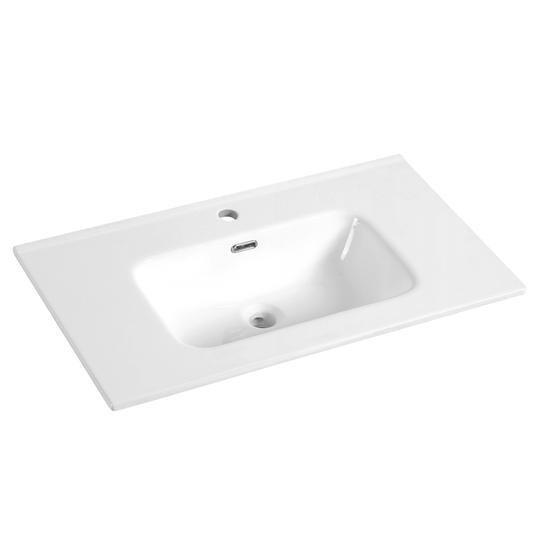 760X465X170mm Bathroom Vanity Cabinet Ceramic Wash Basin Sink Top White 75Q