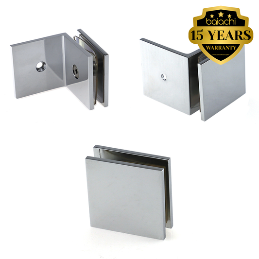 Bathroom Shower Screen Glass Wall Floor Brackets Clips Clamps Mount Brass Chrome