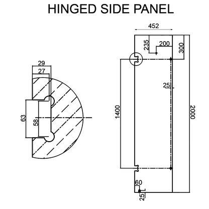 Frameless Shower Screen 900x900mm Diamond Matte Black