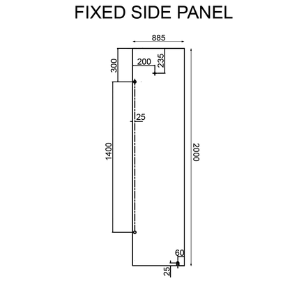 Frameless Shower Screen 900x900mm Square Chrome