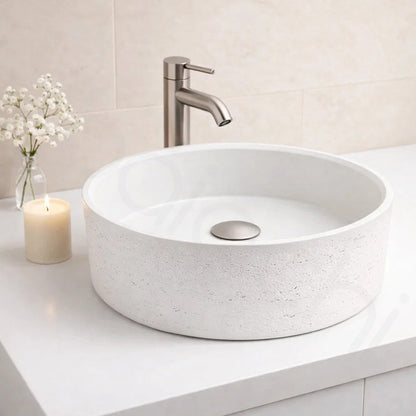 Baiachi Travertine Concrete Bathroom Counter Top Basin Tivoli Natural White