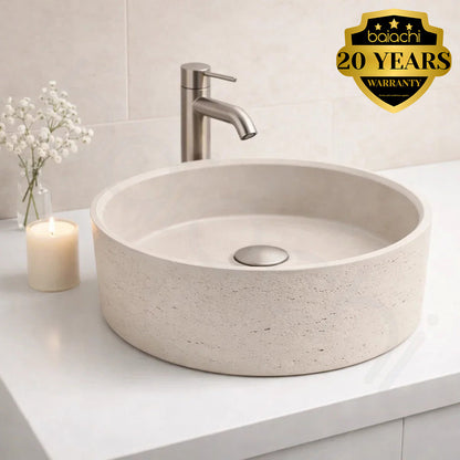 Baiachi Travertine Concrete Bathroom Counter Top Basin Tuscany Warm White