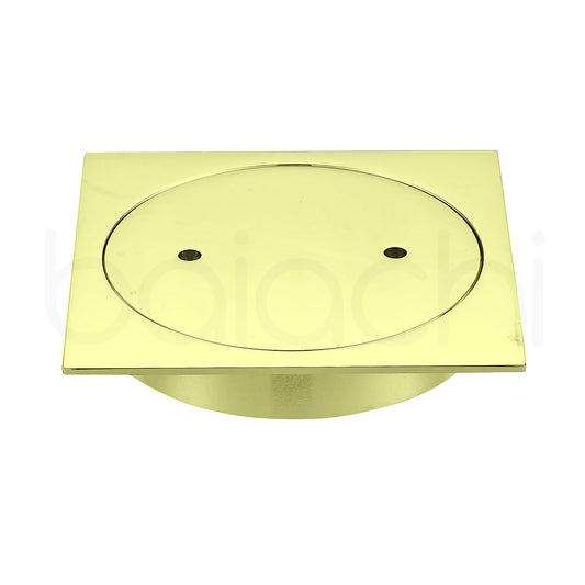Baiachi Bathroom 100mm Clear Out Floor Waste Brushed Gold