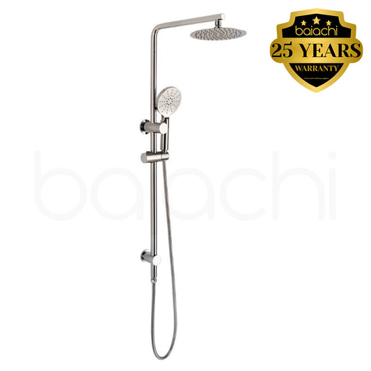 Moreton Round Multi Function Shower Rail Brushed Nickel