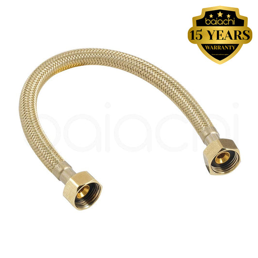 Baiachi 300mm Braided Flexible Hose Brushed Gold