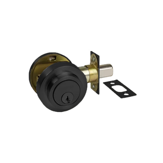 Round Slimline Deadbolt Matte Black