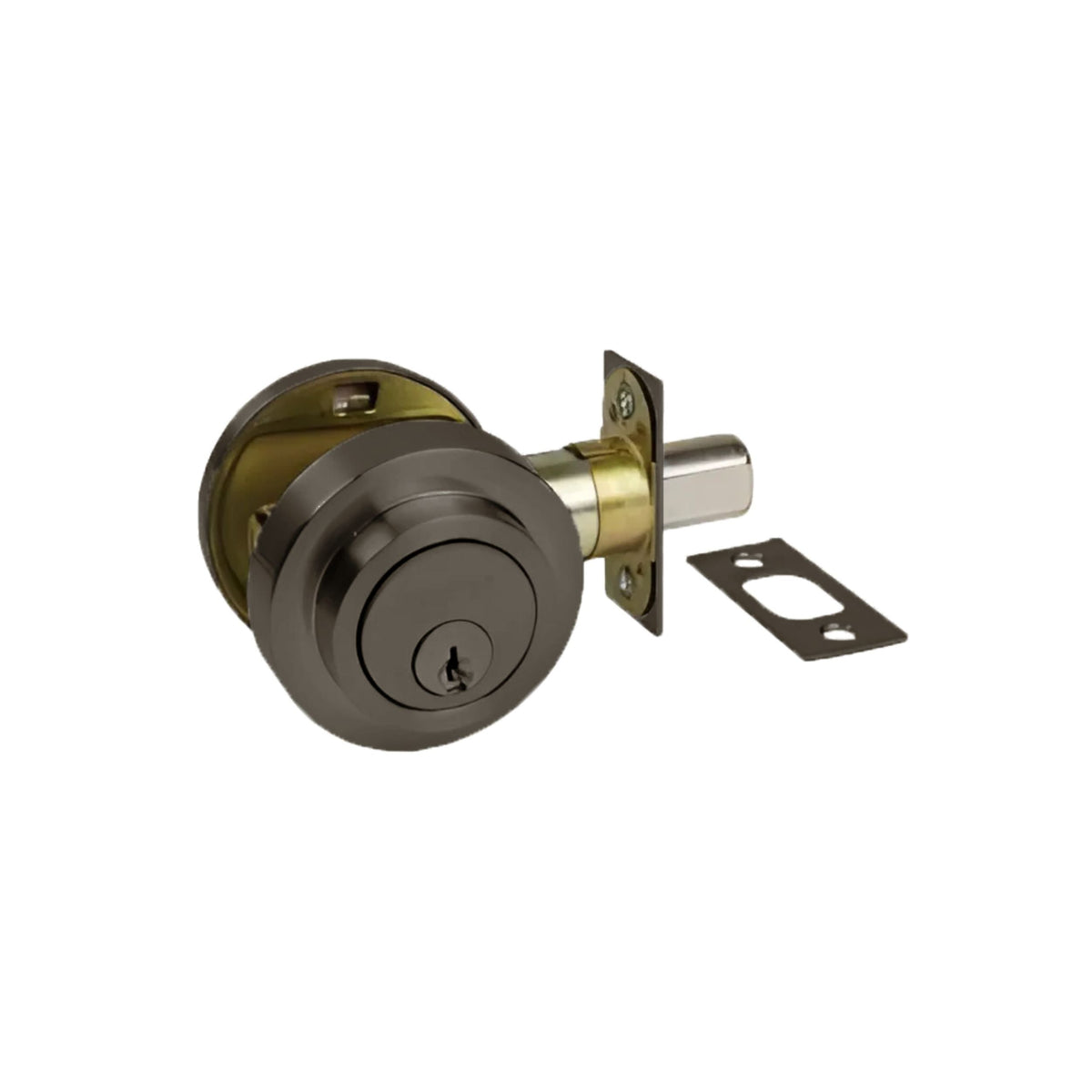 Round Slimline Deadbolt Graphite Nickel