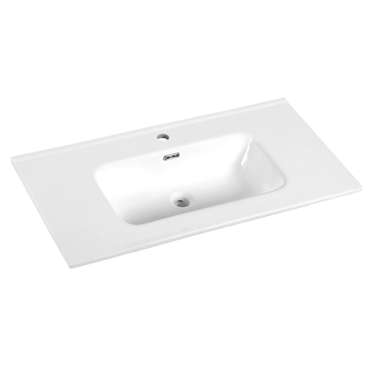 910X465X170mm Bathroom Vanity Cabinet Ceramic Wash Basin Sink Top White 90Q