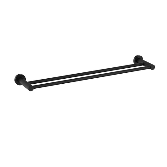 Linie Double Towel Rail 800mm Matte Black