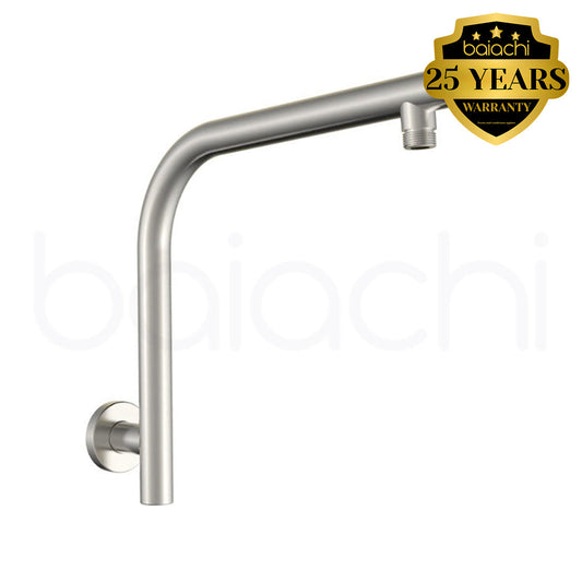 Moreton Round High Rise Wall Shower Arm Matte Brushed Nickel