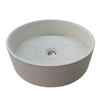 Baiachi Travertine Concrete Bathroom Counter Top Basin Tuscany Warm White