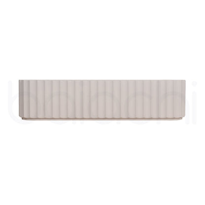 Baiachi Travertine Square Fluted Concrete Bathroom Counter Top Basin Tuscany Warm White
