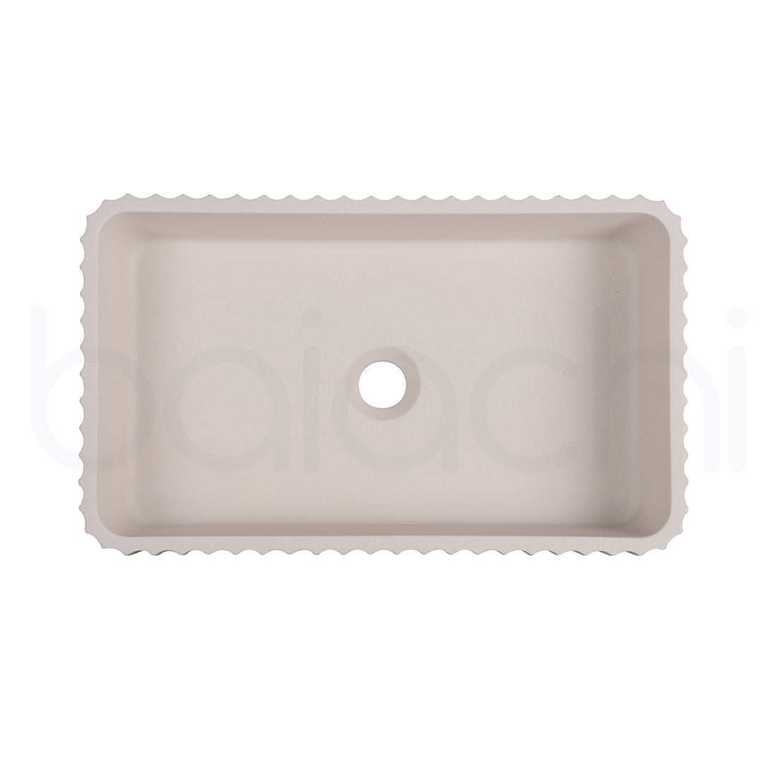 Baiachi Travertine Square Fluted Concrete Bathroom Counter Top Basin Tuscany Warm White