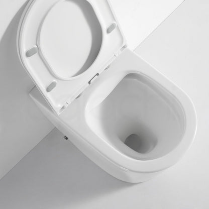 Habana Tornado Rimless Quiet Flush In Wall Toilet Suite with Round Brushed Nickel Flushing Buttons