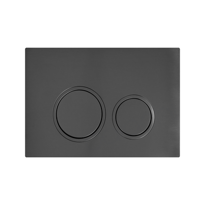 Habana Tornado Rimless Quiet Flush In Wall Toilet Suite with Round Gun Metal Flushing Buttons