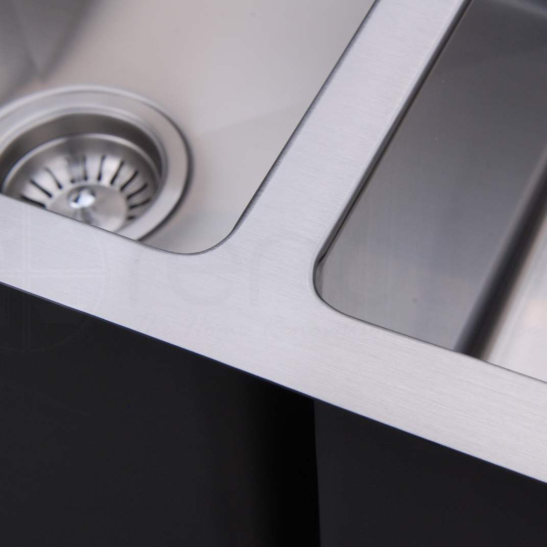 Baiachi 1120x450 Handmade Kitchen Stainless Steel Sink Double Bowl Drainer Top Undermount