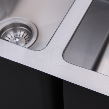 Baiachi 1120x450 Handmade Kitchen Stainless Steel Sink Double Bowl Drainer Top Undermount