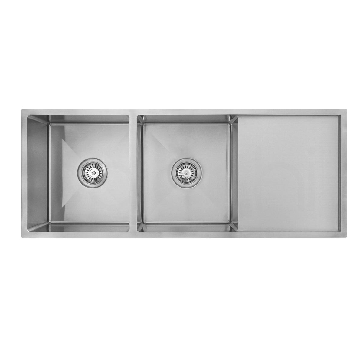 Baiachi 1120x450 Handmade Kitchen Stainless Steel Sink Double Bowl Drainer Top Undermount