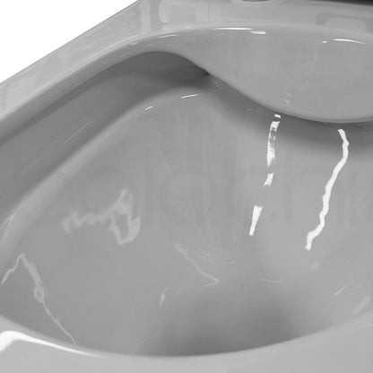 Ballina Rimless In Wall Toilet Suite with Round Stainless Steel Antique Bronze Flushing Buttons