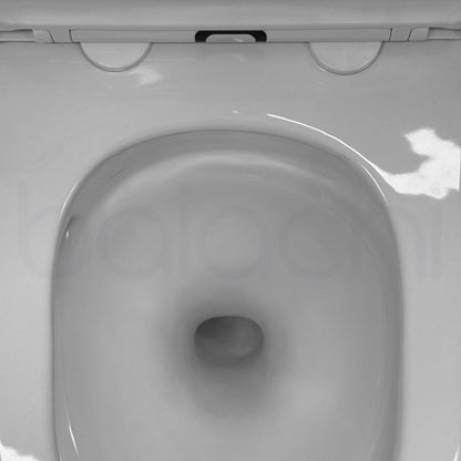 Habana Tornado Rimless Quiet Flush In Wall Toilet Suite with Round Stainless Steel Antique Bronze Flushing Buttons