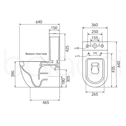 Baiachi Vortex Rimless Tornado Toilet Suite