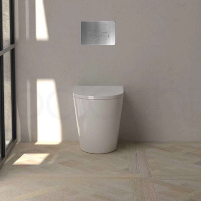 Baiachi Involution Rimless In Wall Tornado Toilet Suite with Round Stainless Steel Flushing Buttons BTW1