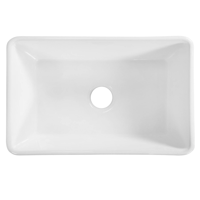 Baiachi 765X455X255mm Butler Farmhouse Fireclay Kitchen Laundry Sink Brushed Gold Waste